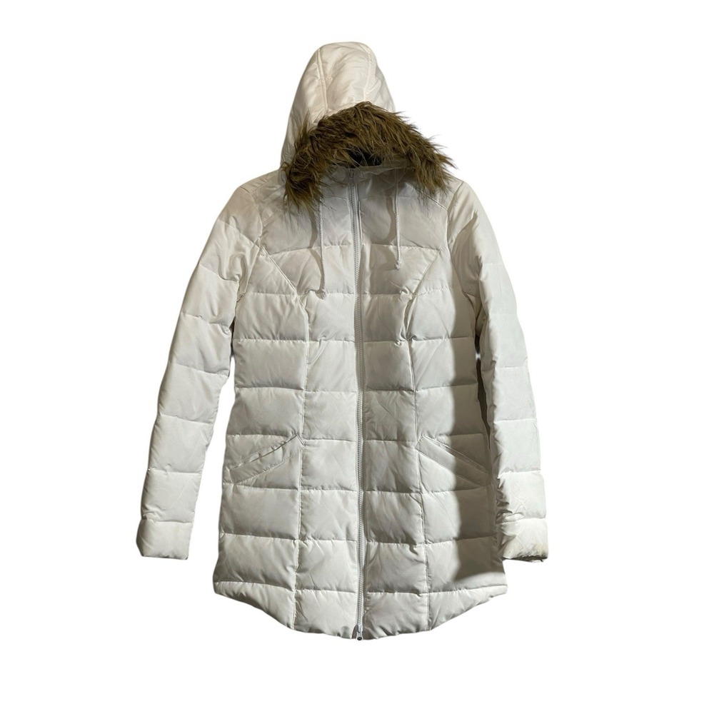 Ruff Hewn Small Down Puffer Parka Insulated Winter Feather Coat Faux Fur Hooded